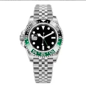 Roaman's Silver and Black Watch with Green Accents